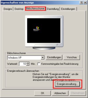 Passwort nach Standby abschalten