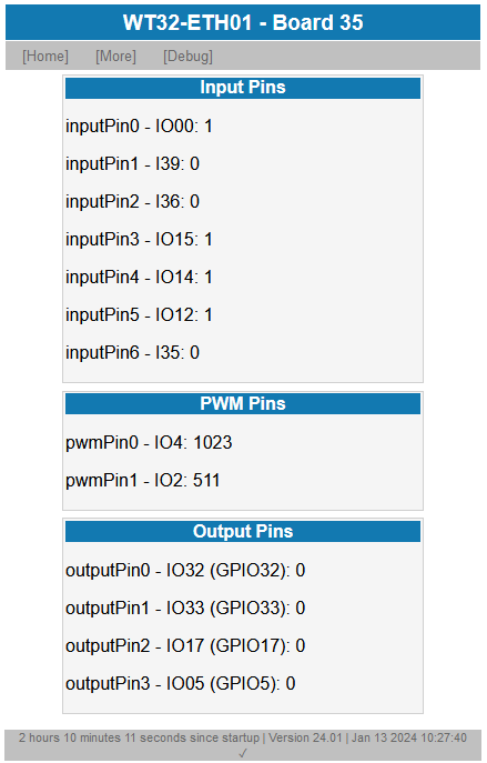WT32-ETH01 WebServer WiFi HTML Page