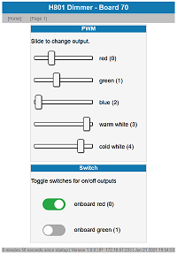 webserver for H801 RGBW WiFi LED Controller
