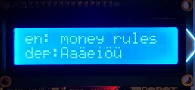 LCD with english letters