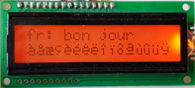 lettres françaises sur écran LCD 