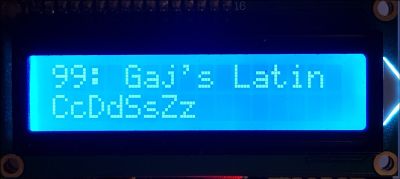 LCD with Gaj's Alphabet