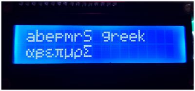 LCD mit griechischen Buchstaben für Arduino