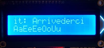 LCD with Italian characters
