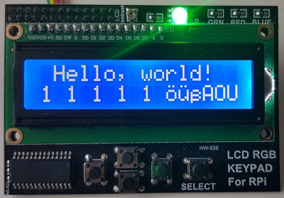 LCD RGB KEYPAD for RPi