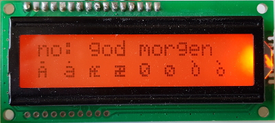 norske bokstaver på LCD-skjerm 