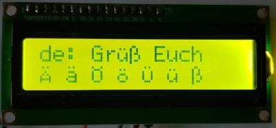 Deutsche Umlaute am LCD