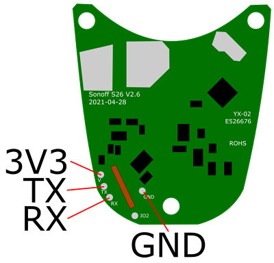 Sonoff S26 R2 Pinout